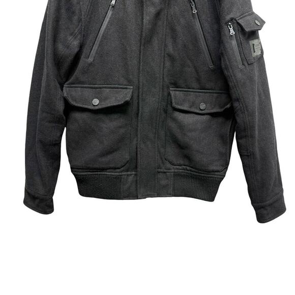Guess Wool Blend Military Jacket Utility Black Men’s Size Medium - Picture 4 of 10